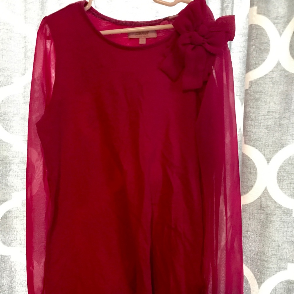 🌟5 FOR 25!!!🌟 pink top with sheer sleeves